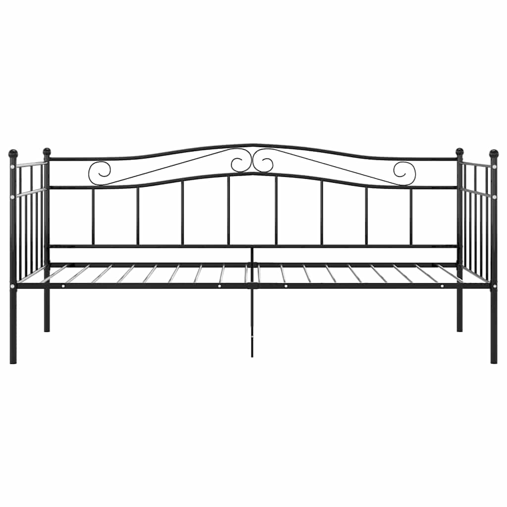 Sofá-cama 90x200 cm metal preto