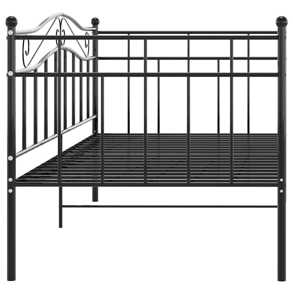 Sofá-cama 90x200 cm metal preto