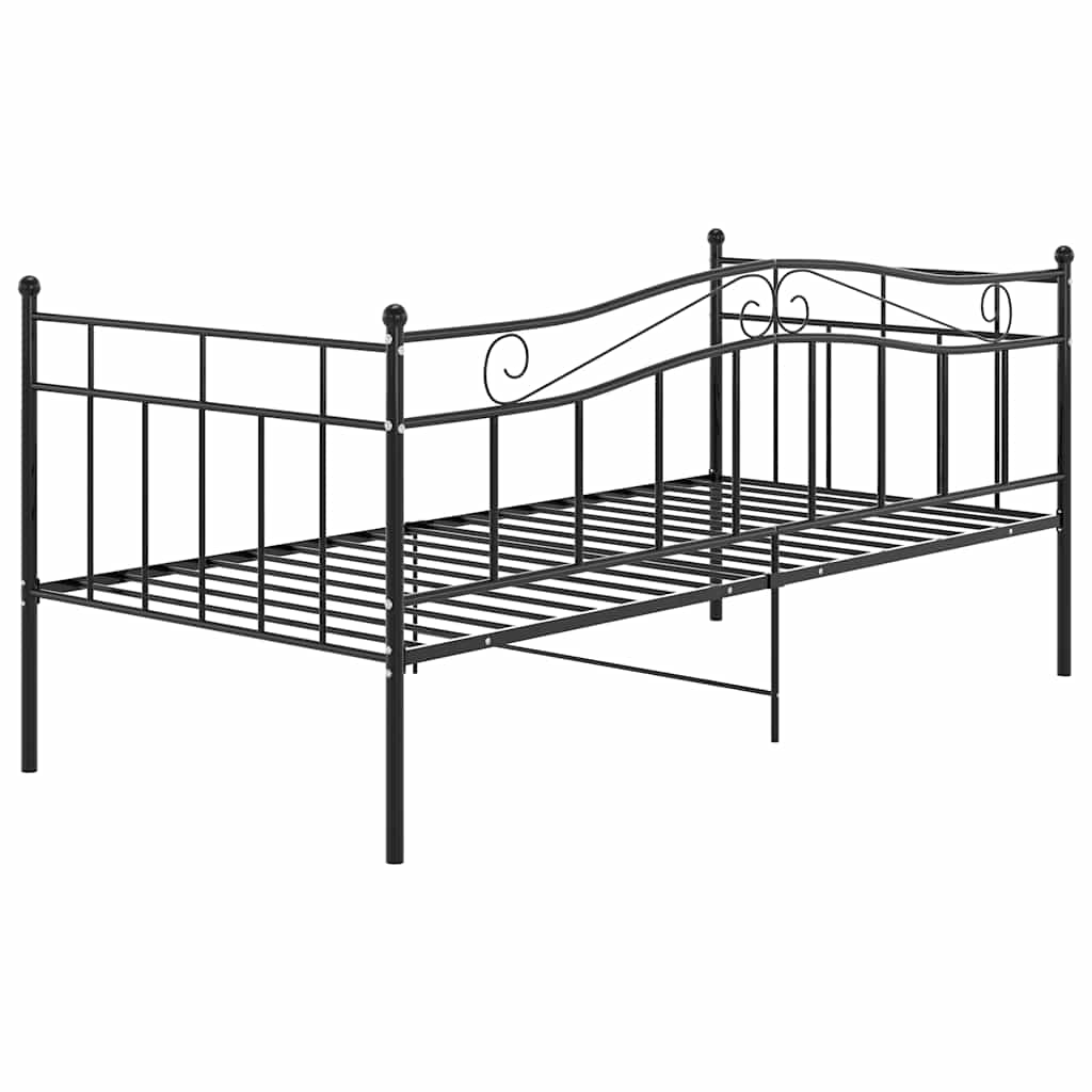 Sofá-cama 90x200 cm metal preto