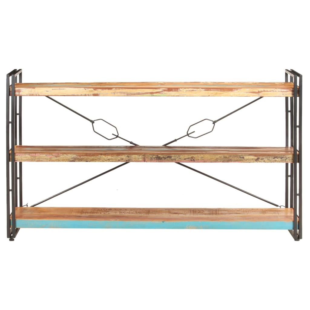 Estante c/ 3 prateleiras 140x30x80cm madeira recuperada maciça