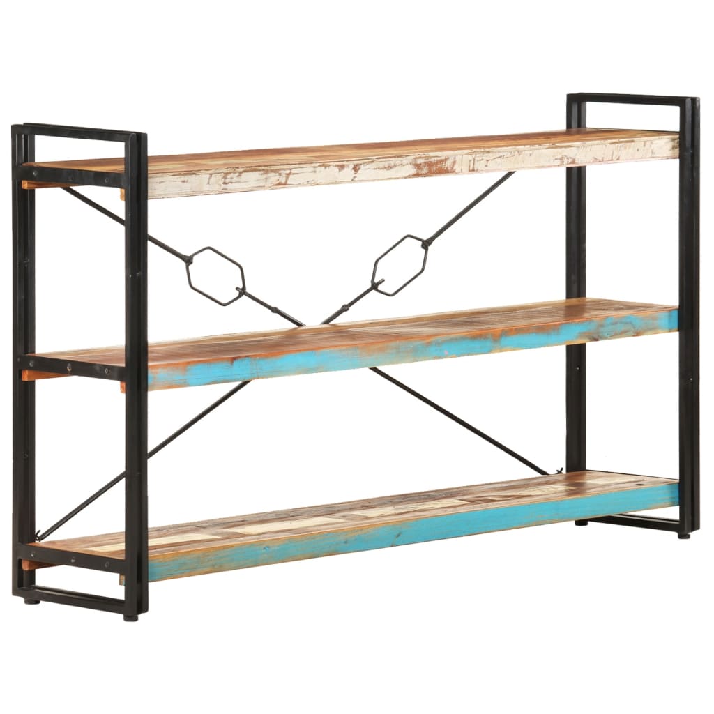 Estante c/ 3 prateleiras 140x30x80cm madeira recuperada maciça