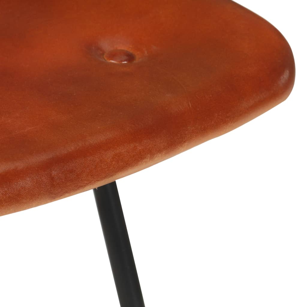 Bancos de bar 4 pcs couro genuíno castanho