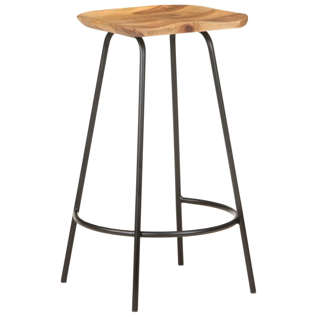 Bancos de bar 4 pcs madeira de acácia maciça