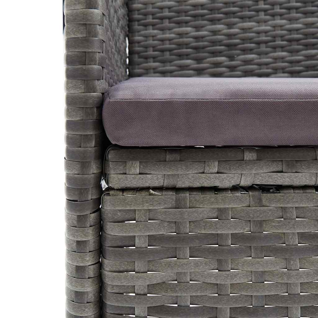 5 pcs conjunto de jantar para jardim vidro e vime PE bege