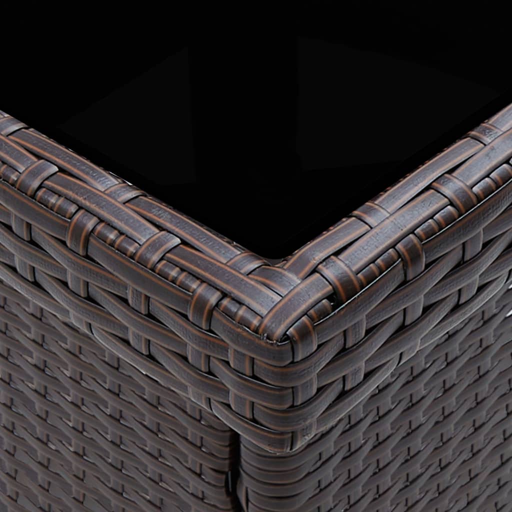 5 pcs conjunto de jantar para jardim vidro e vime PE bege