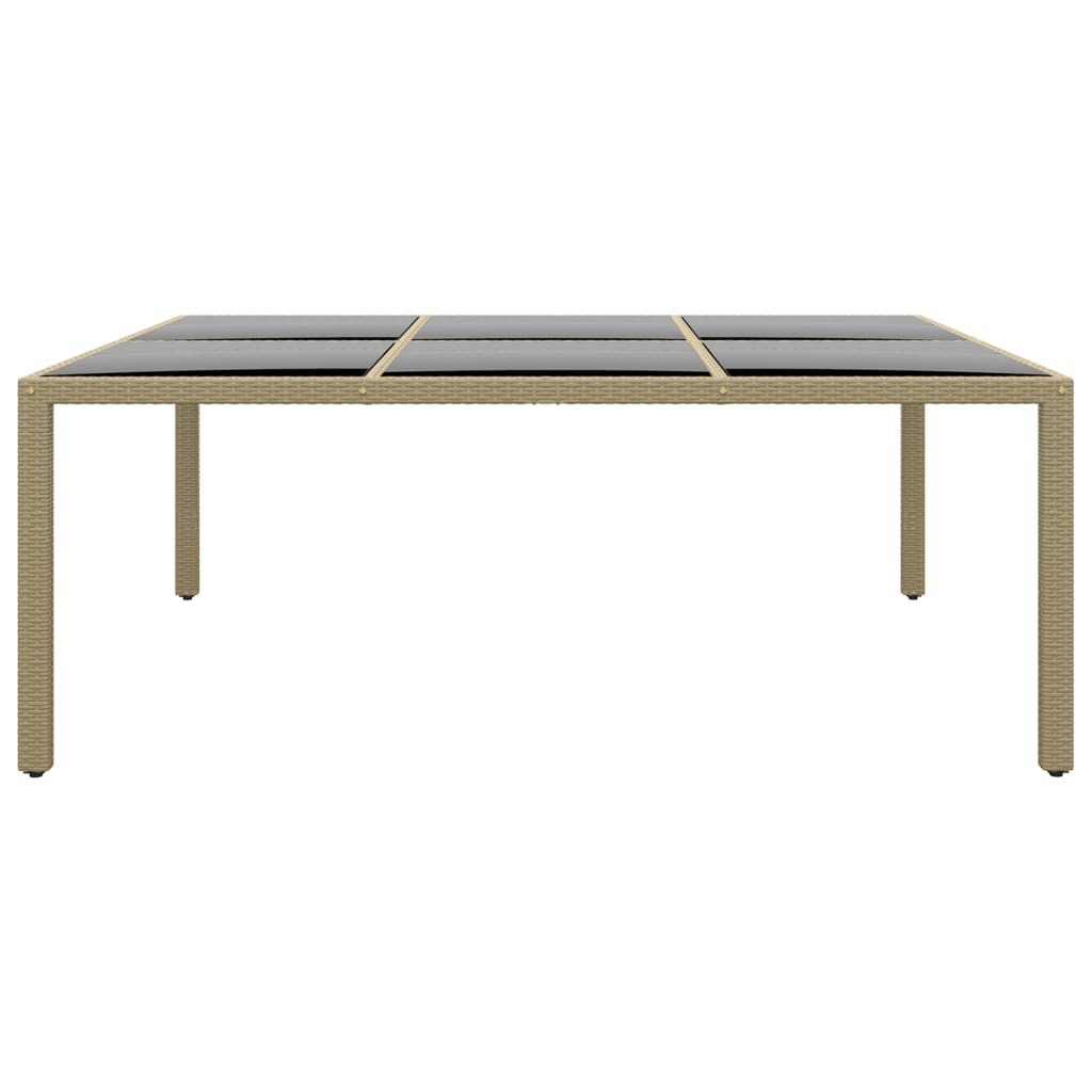 11 pcs conjunto de jantar para jardim vime PE bege