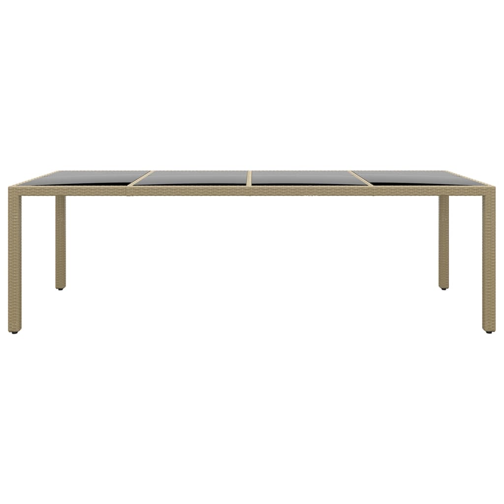 11 pcs conjunto de jantar para jardim vime PE bege