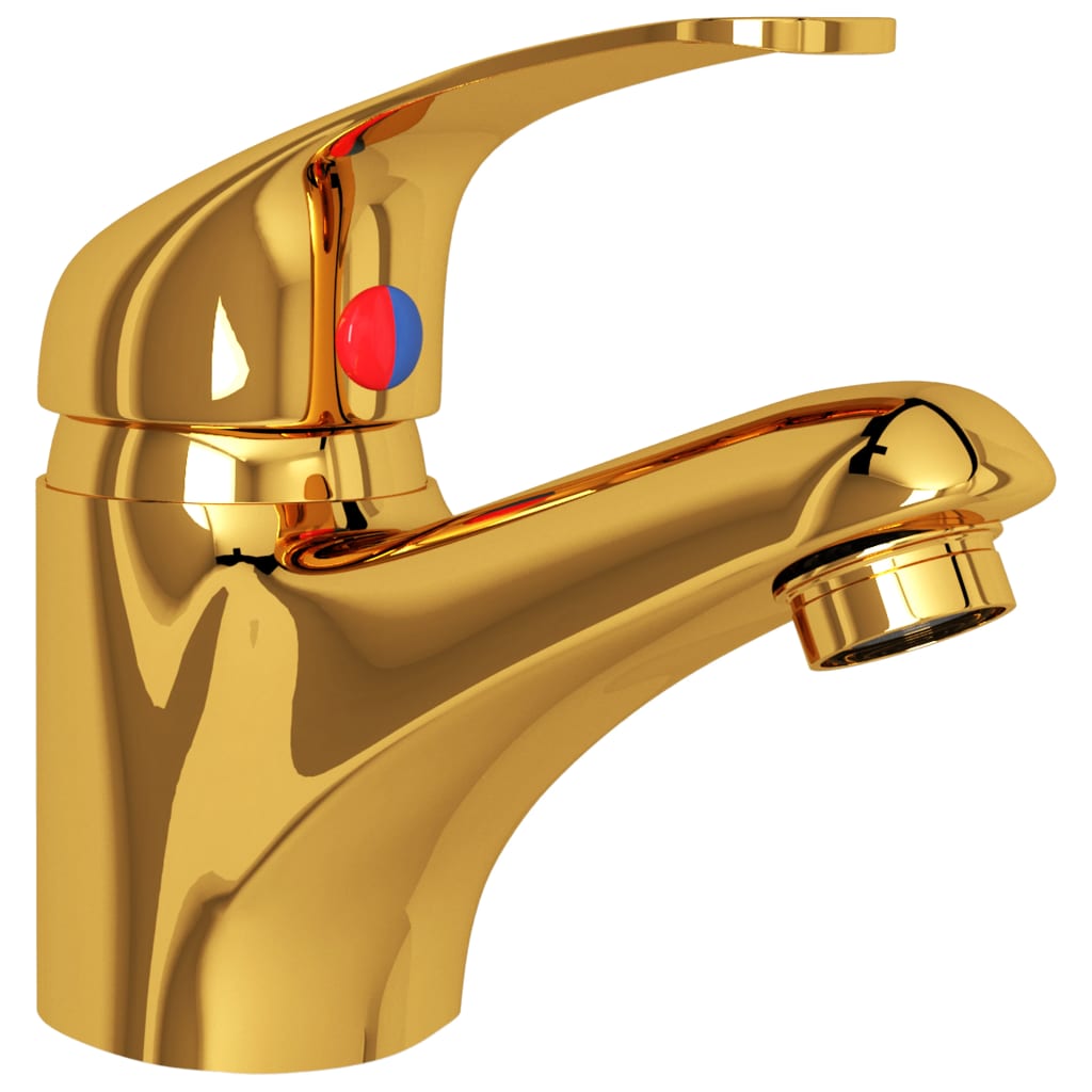 Torneira misturadora de lavatório 13x10 cm dourado