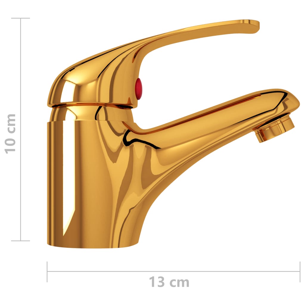 Torneira misturadora de lavatório 13x10 cm dourado