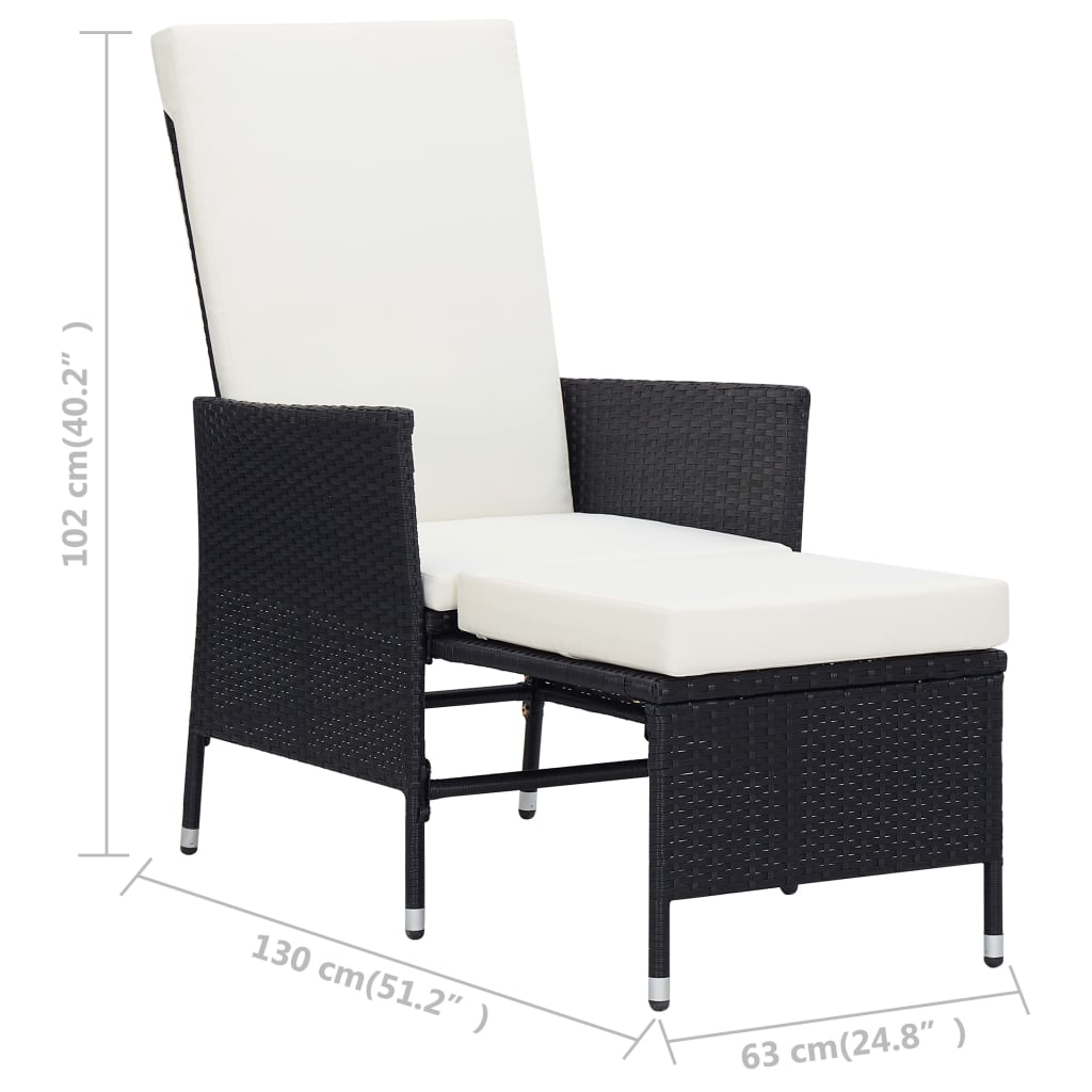 3 pcs conjunto lounge de jardim c/ almofadões vime PE cinzento