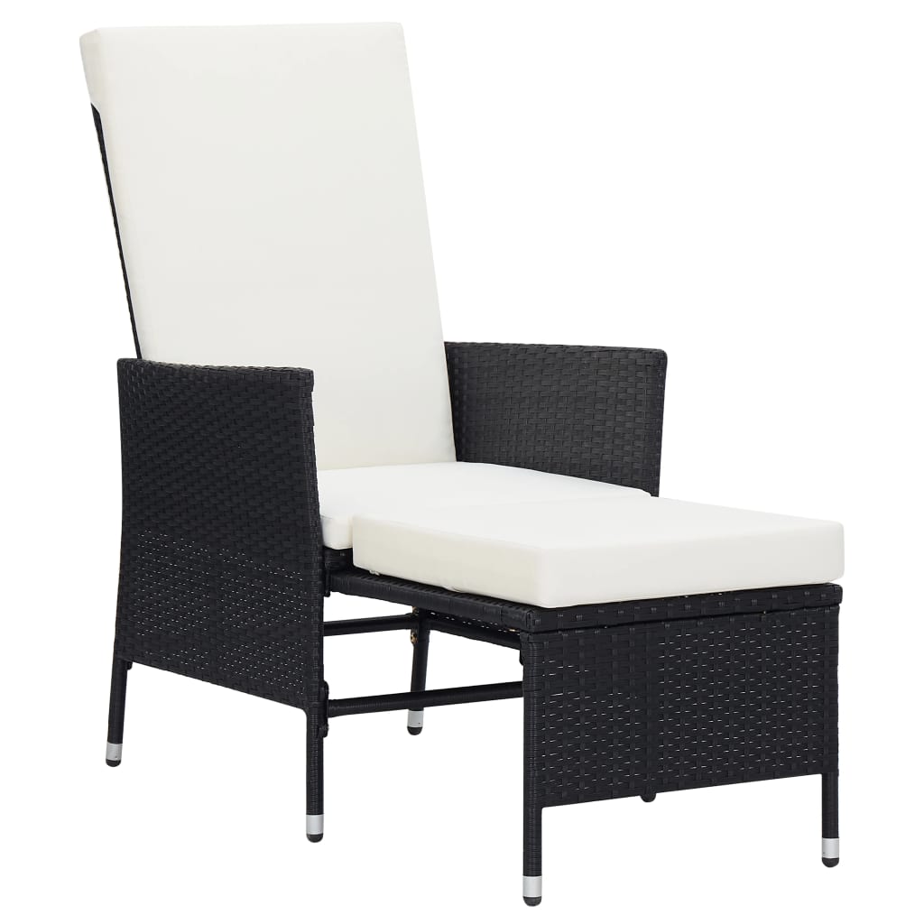 3 pcs conjunto lounge de jardim c/ almofadões vime PE cinzento