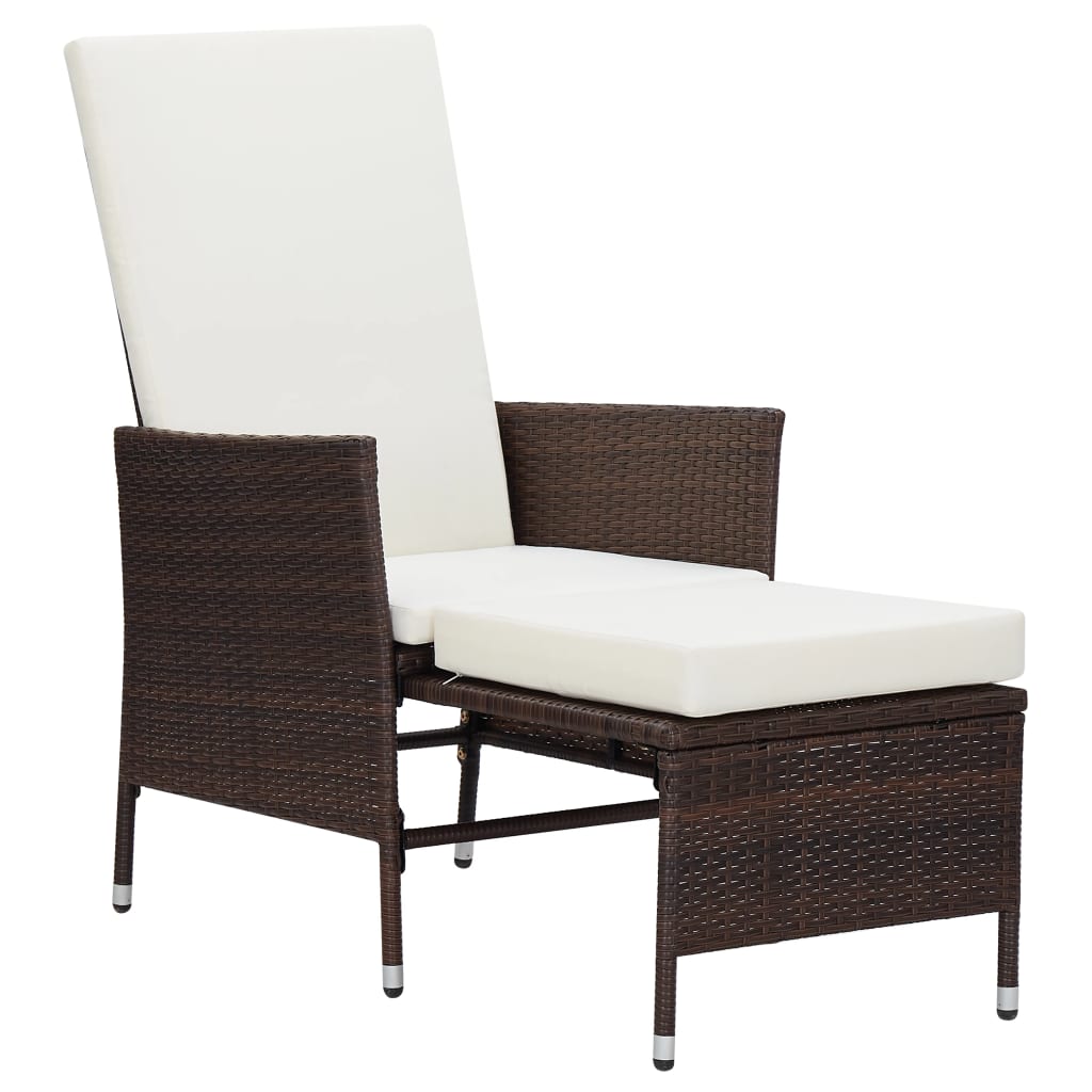3 pcs conjunto lounge de jardim c/ almofadões vime PE cinzento