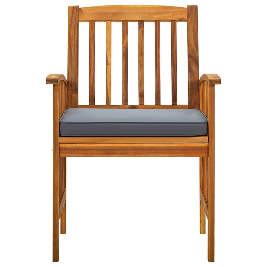 7 pcs conjunto de jantar p/ jardim c/ almofadões acácia maciça