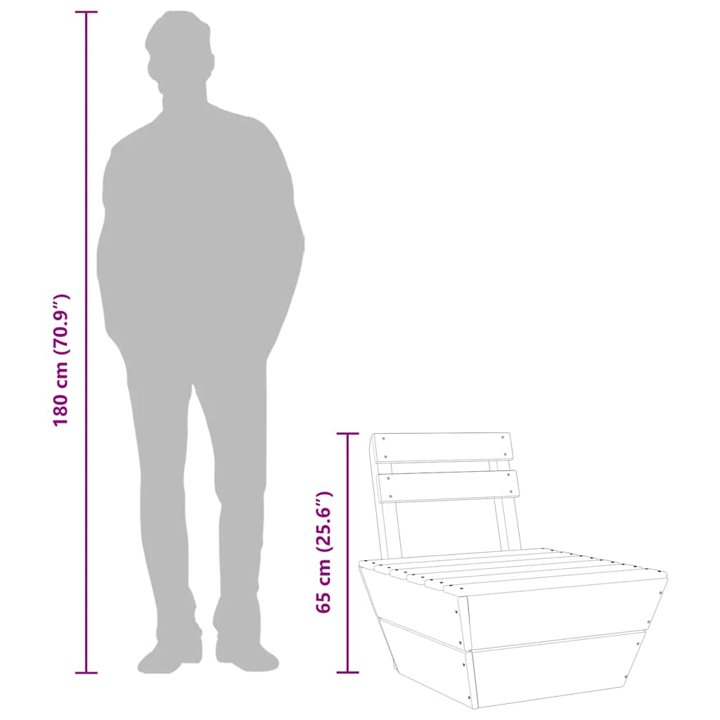 2 pcs conjunto lounge de jardim madeira de abeto impregnada