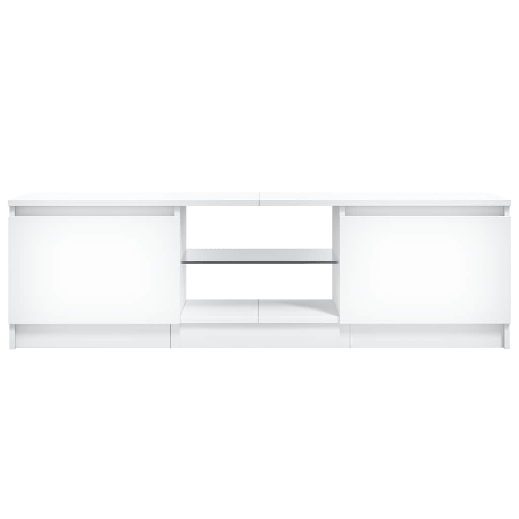 Móvel de TV com luzes LED 120x30x36 cm branco