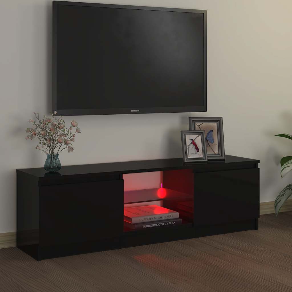 Móvel de TV com luzes LED 120x30x36 cm branco