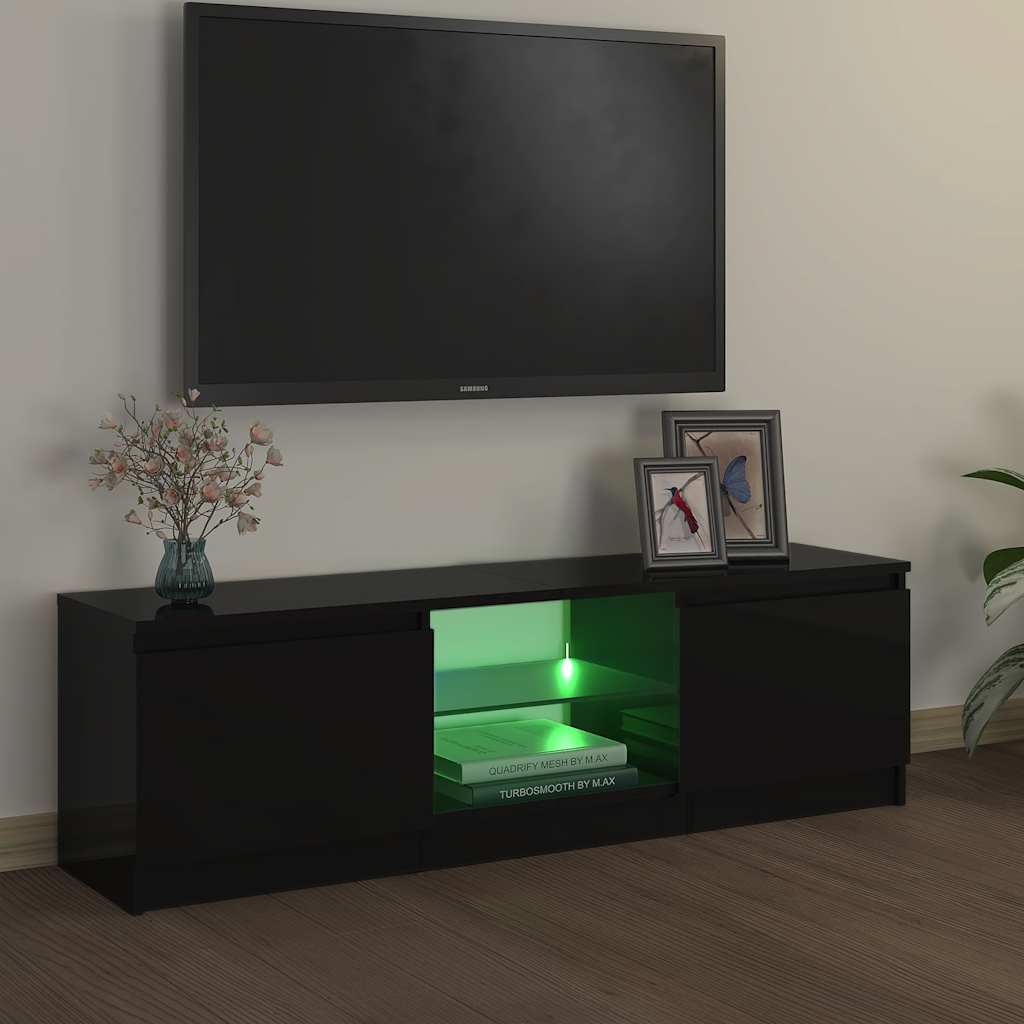 Móvel de TV com luzes LED 120x30x36 cm branco