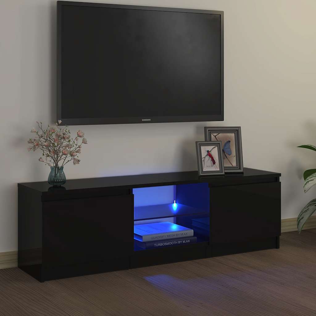 Móvel de TV com luzes LED 120x30x36 cm branco