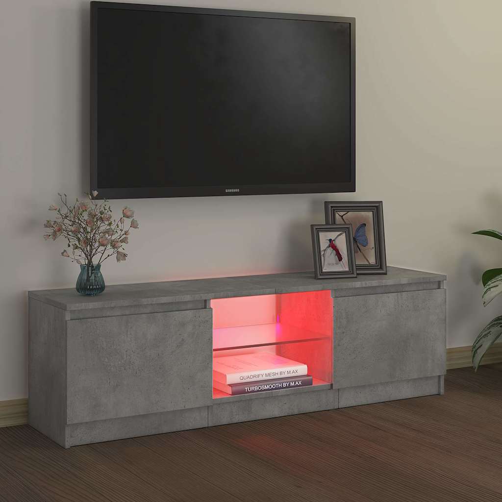 Móvel de TV com luzes LED 120x30x36 cm branco