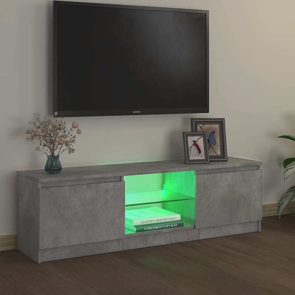 Móvel de TV com luzes LED 120x30x36 cm branco