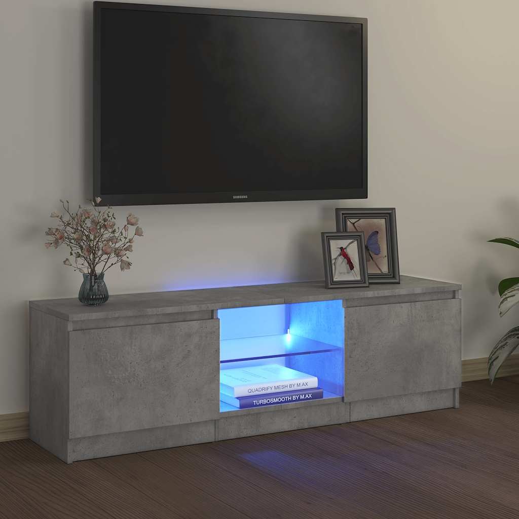 Móvel de TV com luzes LED 120x30x36 cm branco