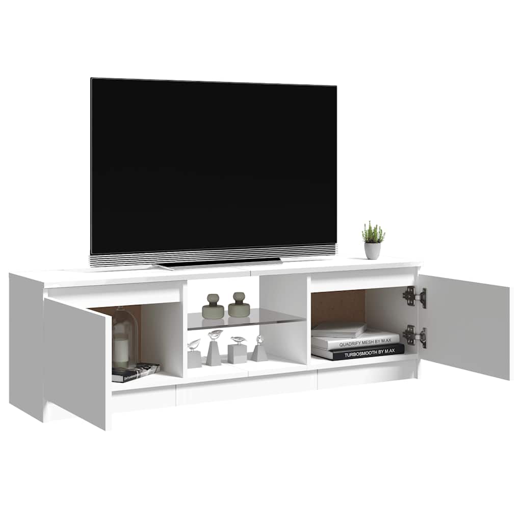 Móvel de TV com luzes LED 120x30x36 cm branco