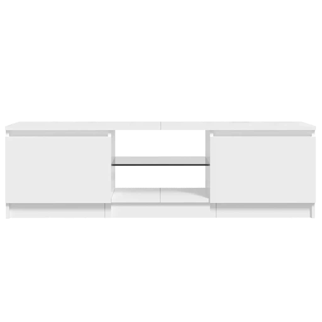 Móvel de TV com luzes LED 120x30x36 cm branco