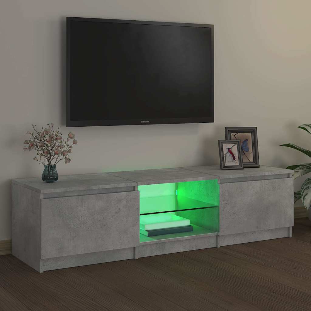 Móvel de TV com luzes LED 120x30x36 cm branco