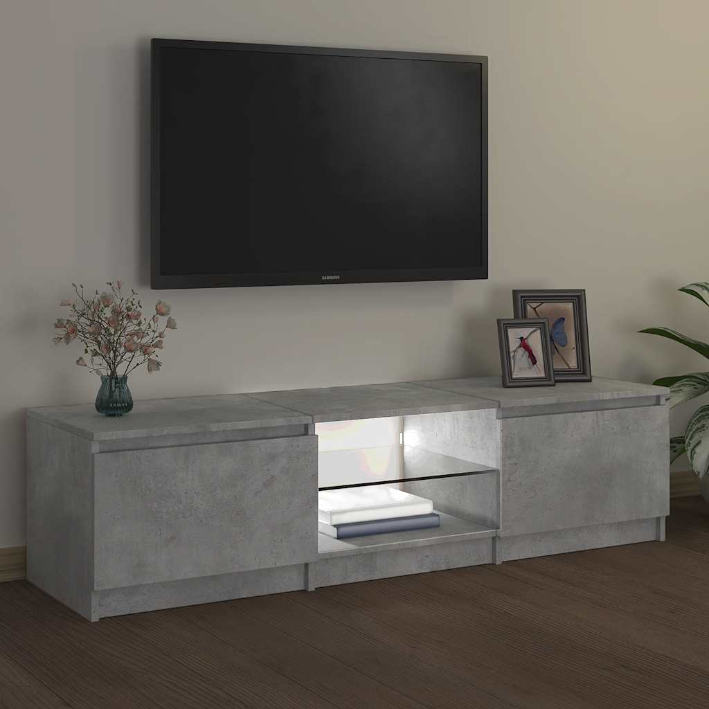 Móvel de TV com luzes LED 120x30x36 cm branco