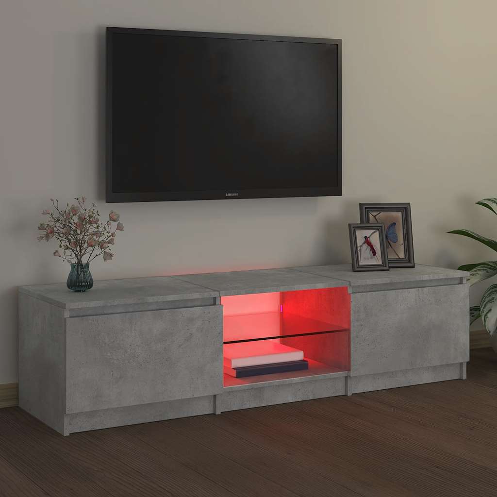 Móvel de TV com luzes LED 120x30x36 cm branco