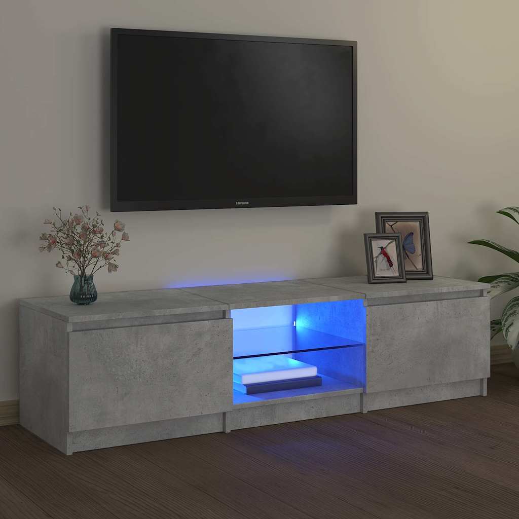Móvel de TV com luzes LED 120x30x36 cm branco