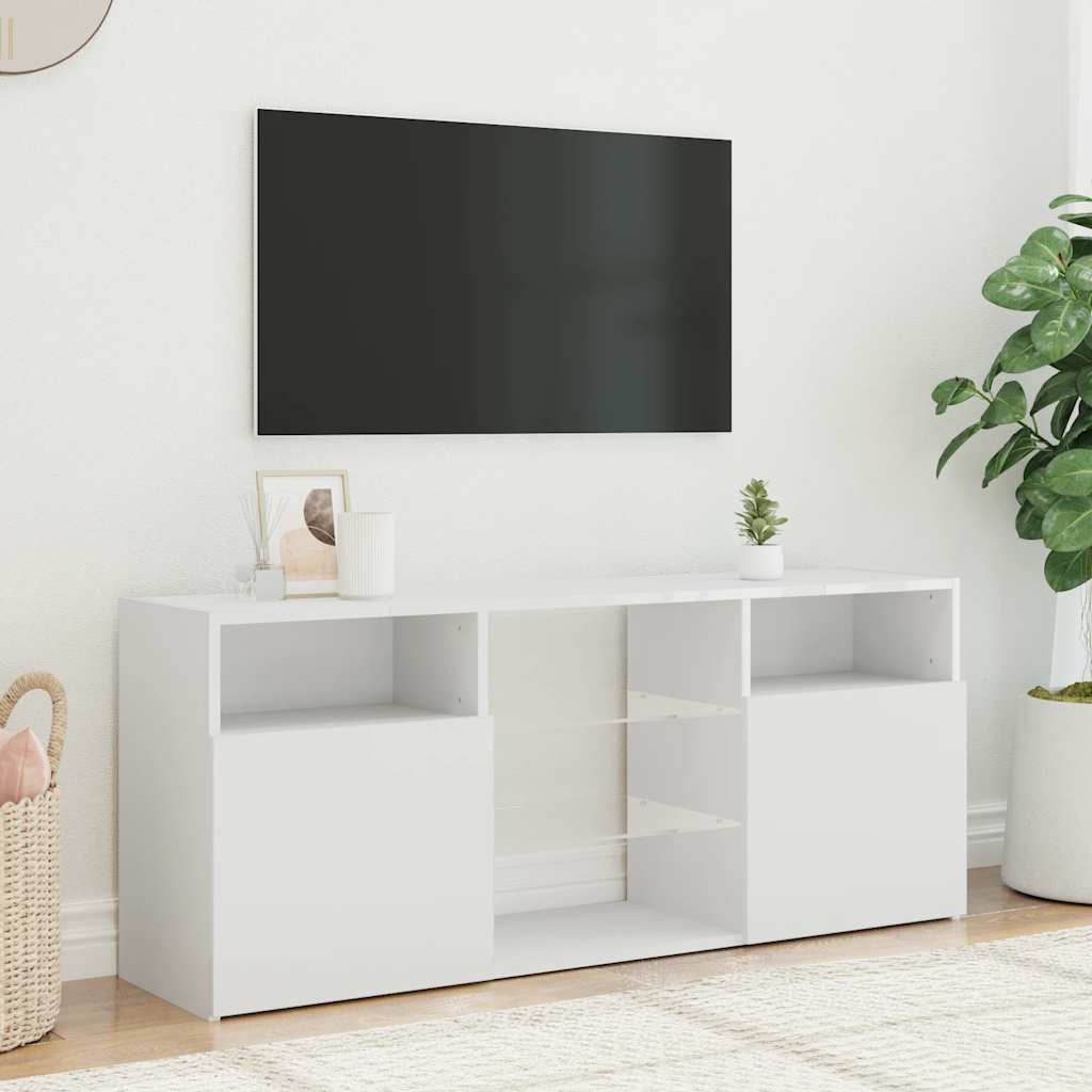 Móvel de TV com luzes LED 120x30x36 cm branco