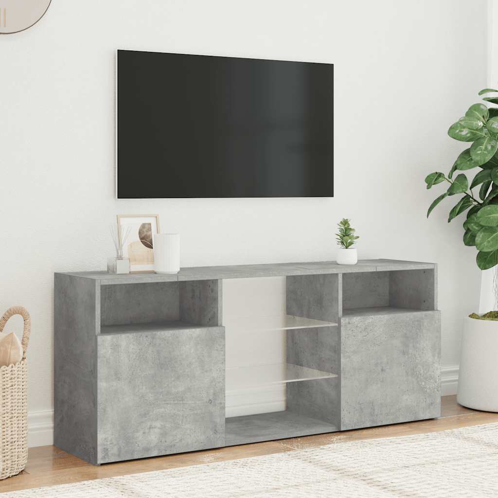 Móvel de TV com luzes LED 120x30x36 cm branco