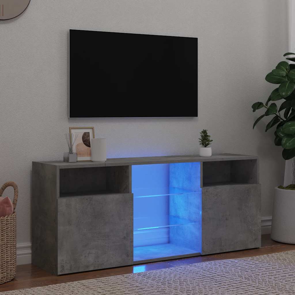 Móvel de TV com luzes LED 120x30x36 cm branco