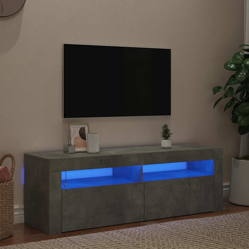 Móvel de TV com luzes LED 90x39x30 cm branco brilhante