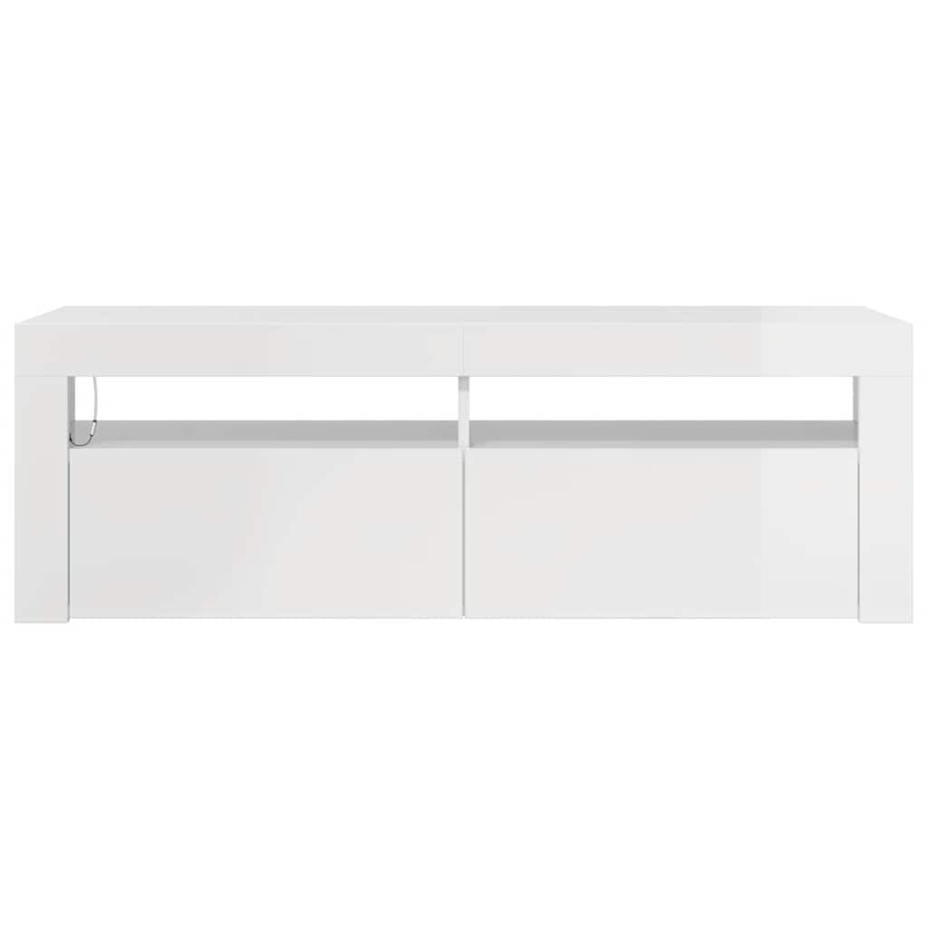 Móvel de TV com luzes LED 90x39x30 cm branco brilhante