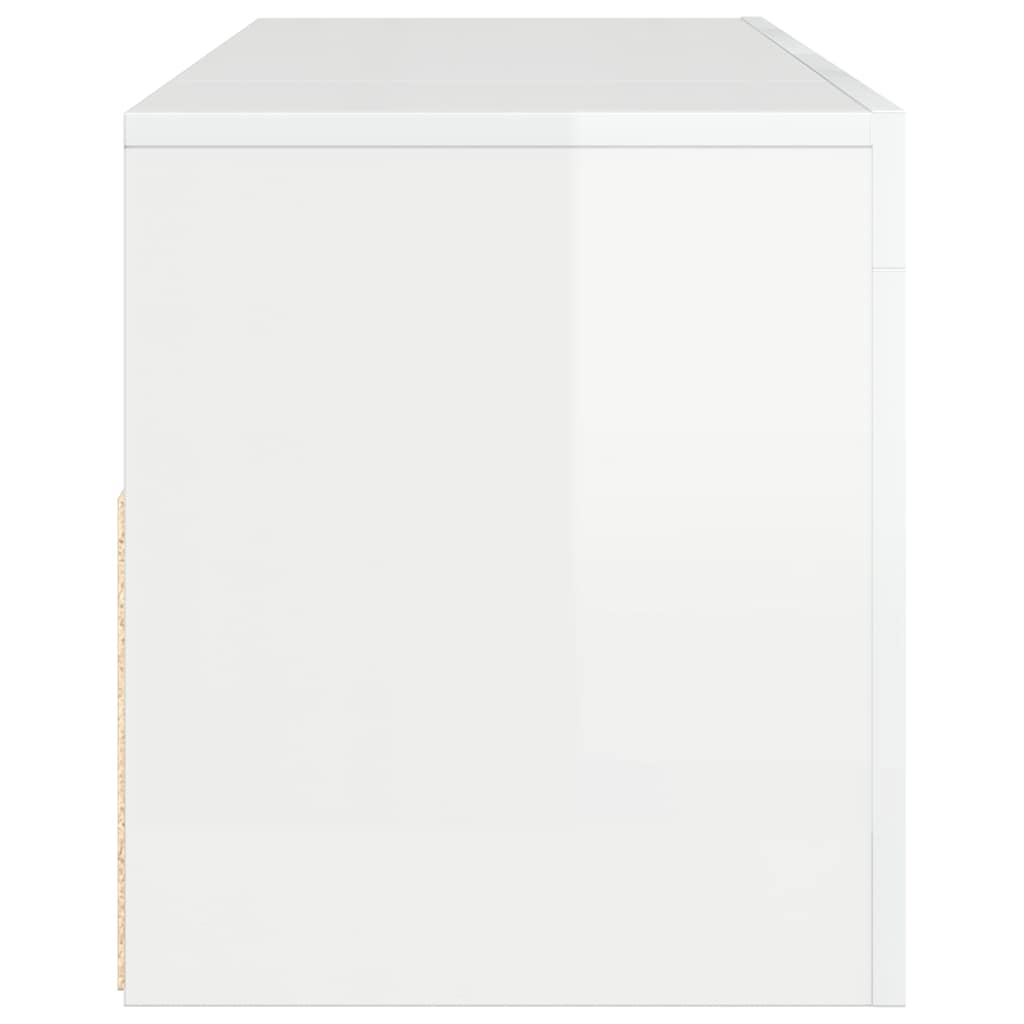 Móvel de TV com luzes LED 90x39x30 cm branco brilhante