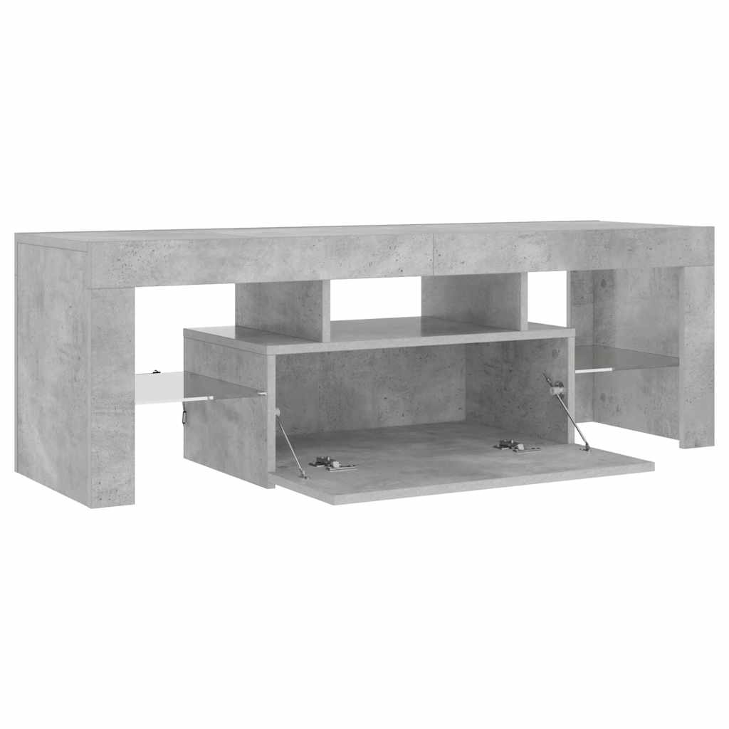 Móvel de TV com luzes LED 90x39x30 cm branco brilhante