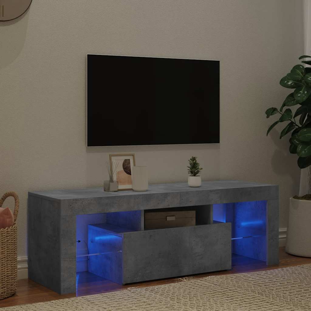 Móvel de TV com luzes LED 90x39x30 cm branco brilhante