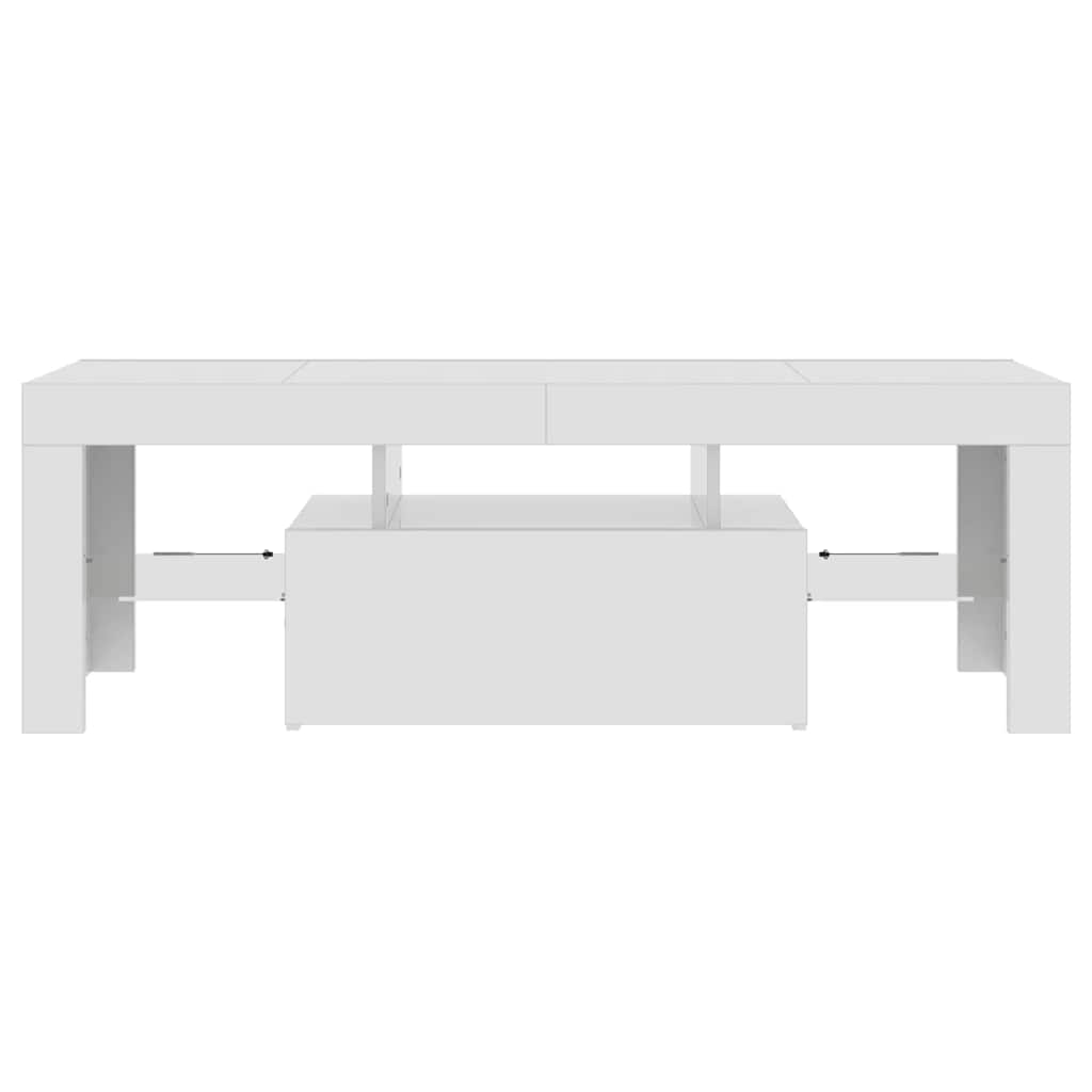 Móvel de TV com luzes LED 90x39x30 cm branco brilhante