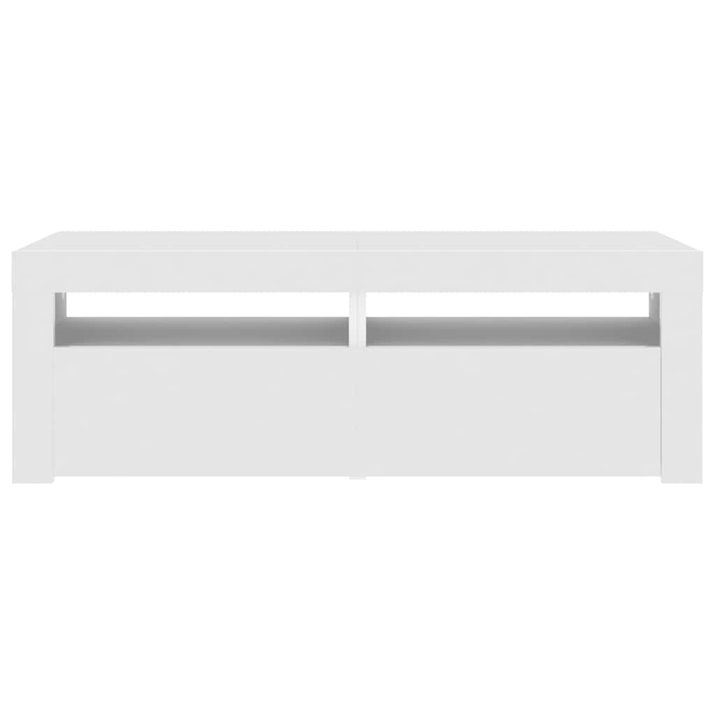 Móvel de TV com luzes LED 120x30x36 cm branco