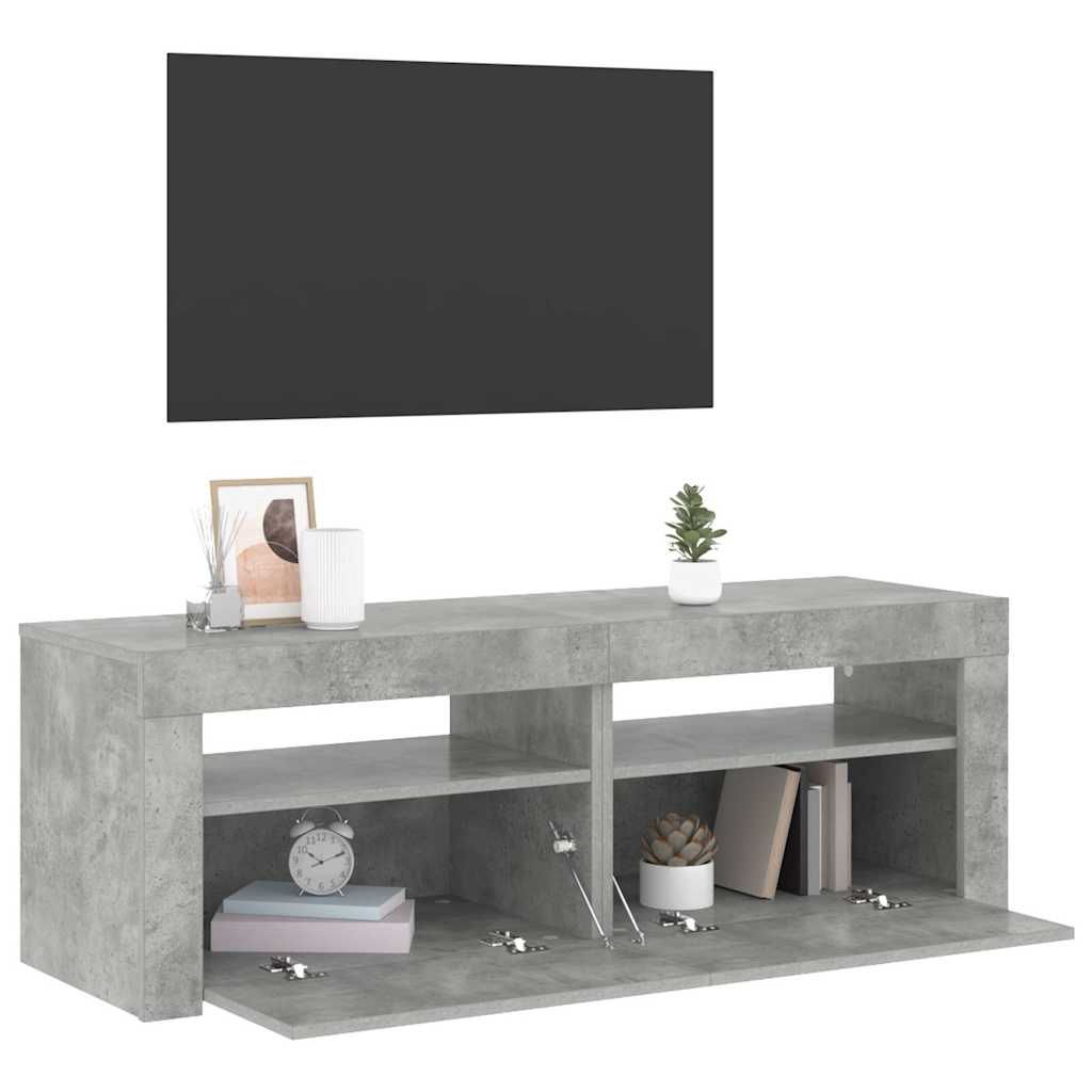 Móvel de TV com luzes LED 120x30x36 cm branco