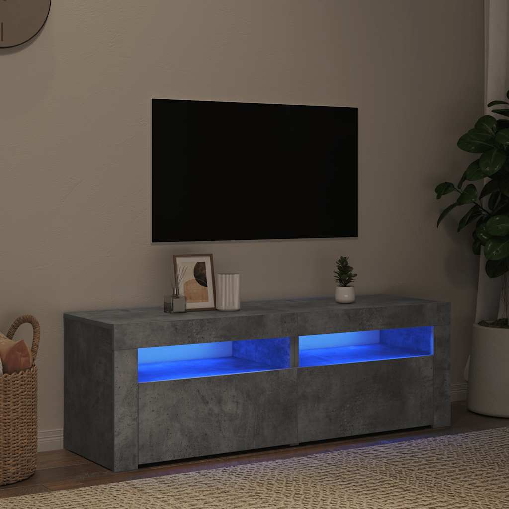 Móvel de TV com luzes LED 120x30x36 cm branco