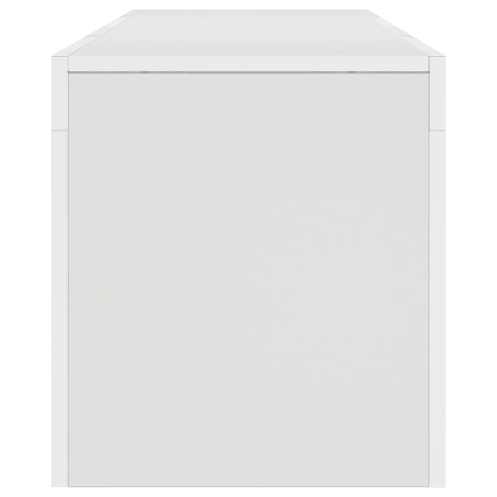 Móvel de TV com luzes LED 140x36,5x40 cm branco brilhante