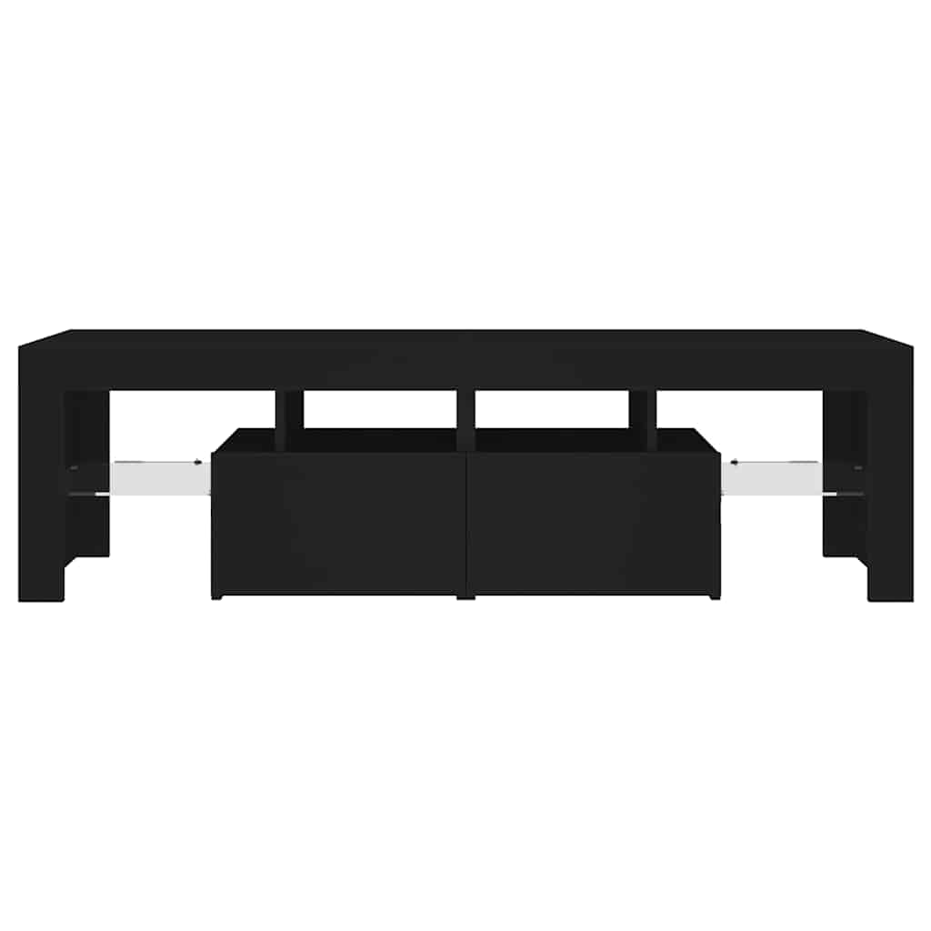 Móvel de TV com luzes LED 140x36,5x40 cm branco brilhante