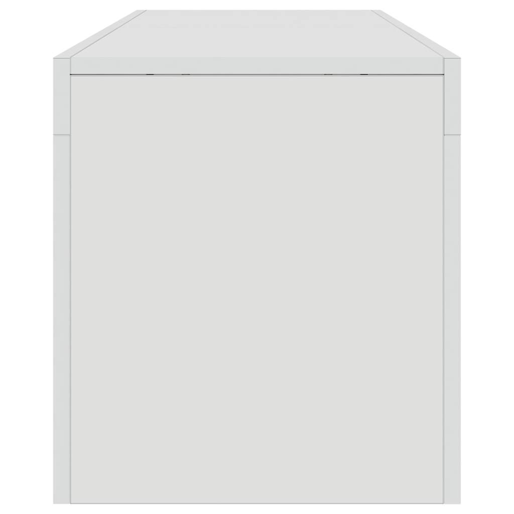 Móvel de TV com luzes LED 140x36,5x40 cm branco brilhante