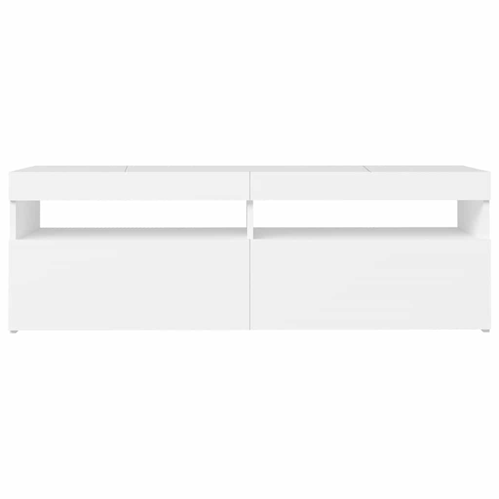 Móvel de TV com luzes LED 90x39x30 cm branco brilhante