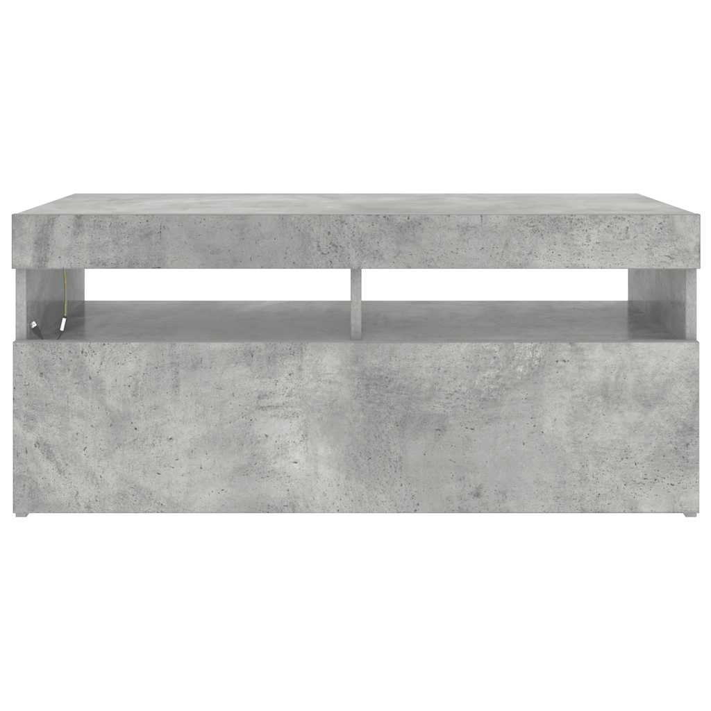 Móvel de TV com luzes LED 90x39x30 cm branco brilhante