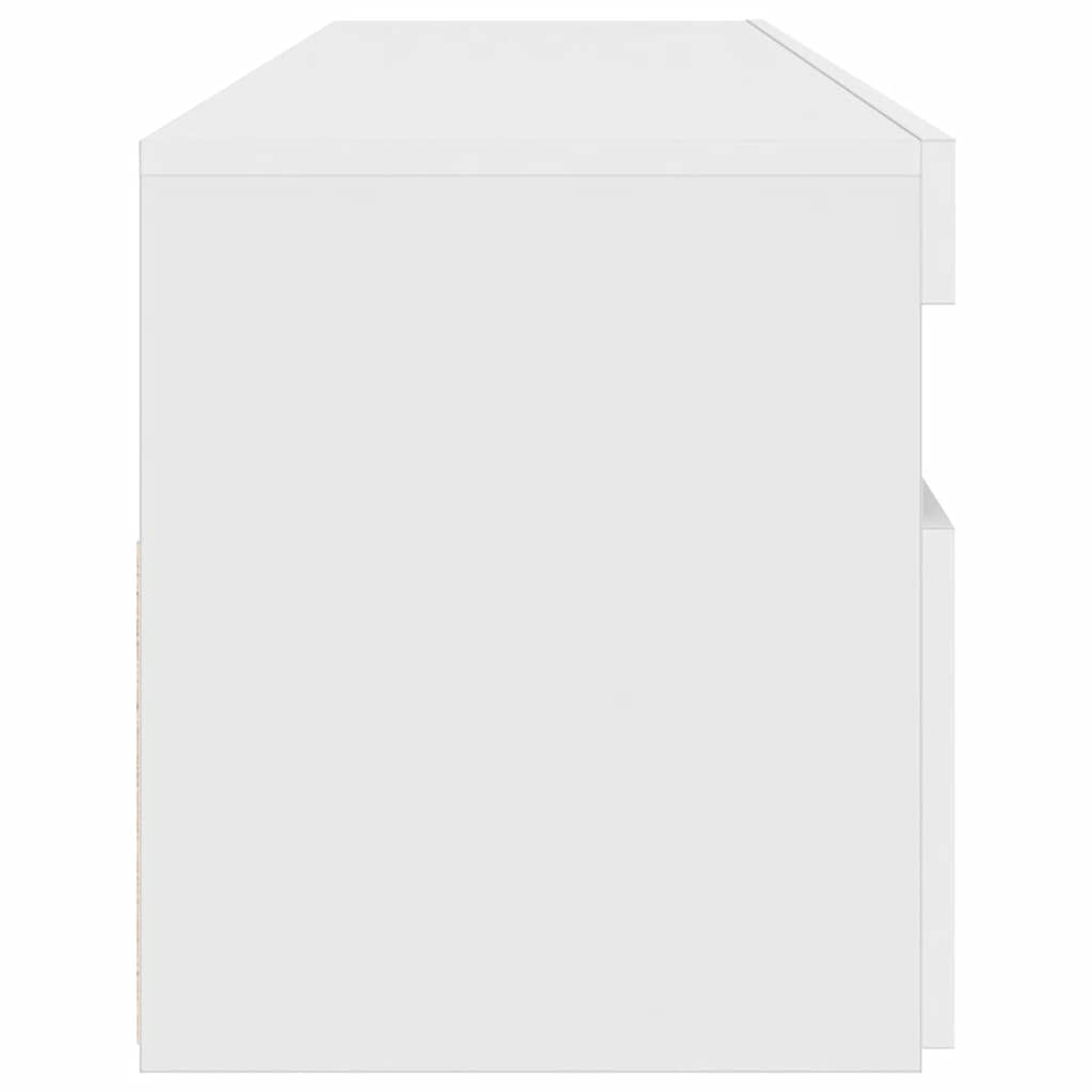 Móvel de TV com luzes LED 90x39x30 cm branco brilhante