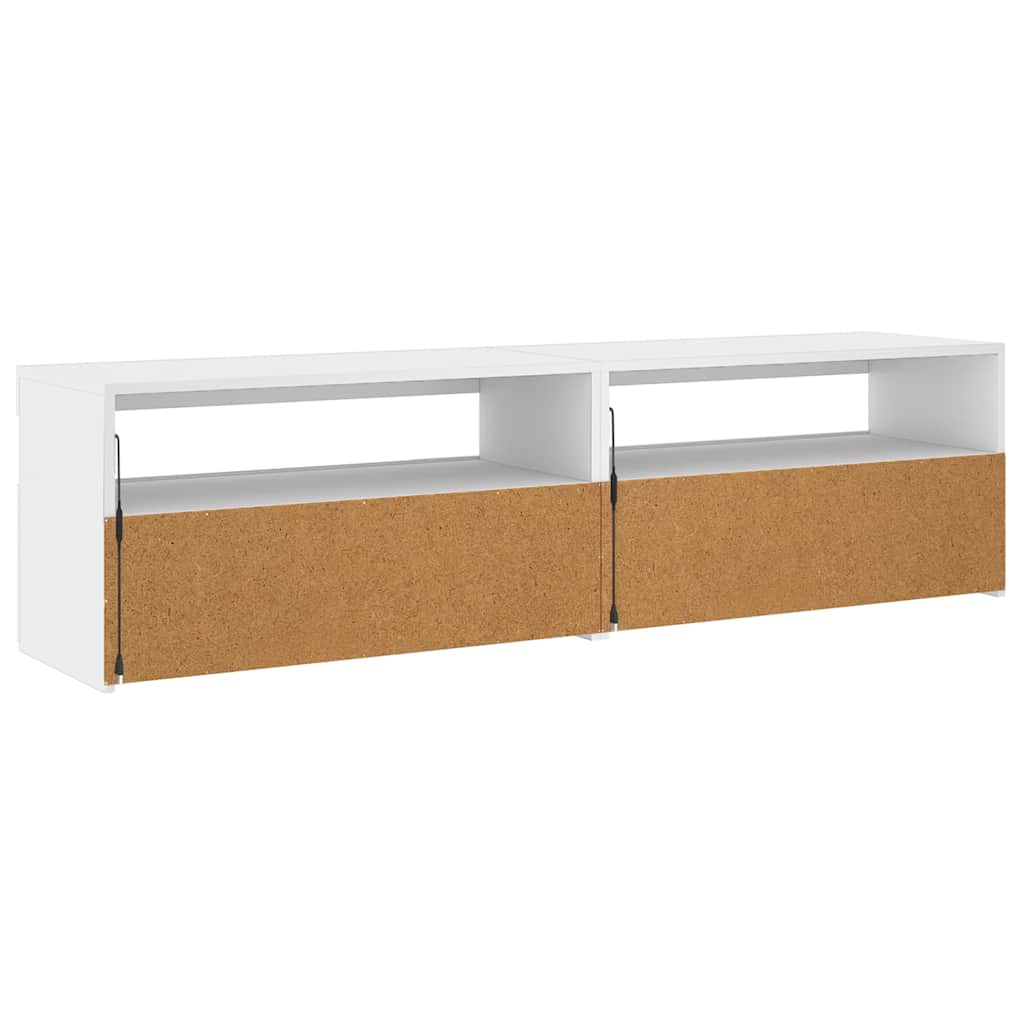 Móvel de TV com luzes LED 2 pcs 75x35x40 cm branco